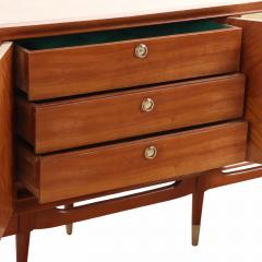 MCM Mahogany Sideboard with Argent Parchment Covered Doors C 1950 - 4602373