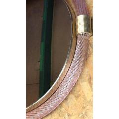 MCM Round Torchon Torciglione Murano Glass Mirror in Barovier Style - 4385660