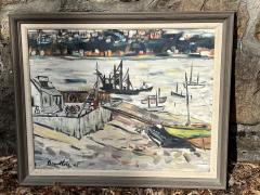 MID CENTURY ABSTRACT BOAT PAINTING BY BENUTLOTZ 1957 - 3497467