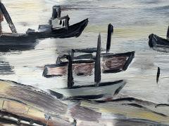 MID CENTURY ABSTRACT BOAT PAINTING BY BENUTLOTZ 1957 - 3497469