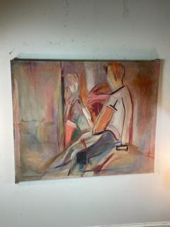 MID CENTURY ABSTRACT BUS TO SAN JOSE PAINTING BY DAVID A WALKER - 2124221