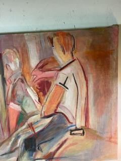 MID CENTURY ABSTRACT BUS TO SAN JOSE PAINTING BY DAVID A WALKER - 2124223