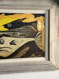 MID CENTURY ABSTRACT FISH PAINTING - 4278806