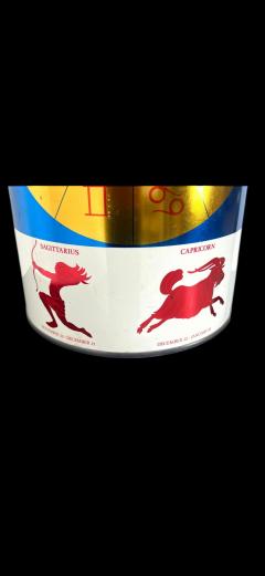 MID CENTURY ASTROLOGICAL SIGNS ENAMEL METAL WASTE CAN UMBRELLA STAND - 4474618