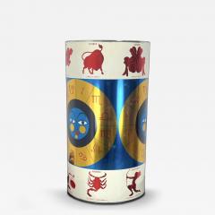 MID CENTURY ASTROLOGICAL SIGNS ENAMEL METAL WASTE CAN UMBRELLA STAND - 4475658