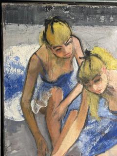 MID CENTURY BALLERINA OIL PAINTING SIGNED - 4276276