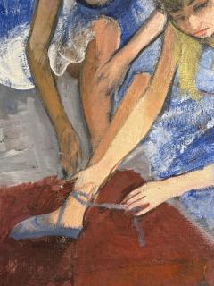MID CENTURY BALLERINA OIL PAINTING SIGNED - 4276280