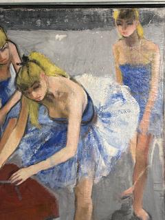 MID CENTURY BALLERINA OIL PAINTING SIGNED - 4276283