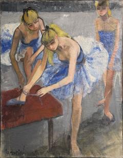 MID CENTURY BALLERINA OIL PAINTING SIGNED - 4279238