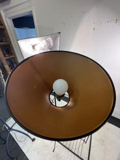 MID CENTURY BLACK IRON MODERNIST MAGAZINE RACK TABLE FLOOR LAMP - 3404691