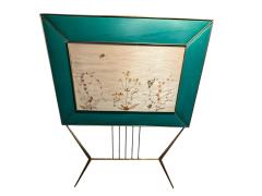 MID CENTURY BRASS AND GLASS DIORAMA WITH BUTTERFLIES HEADBOARD - 4637239