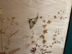 MID CENTURY BRASS AND GLASS DIORAMA WITH BUTTERFLIES HEADBOARD - 4637248