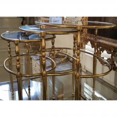 MID CENTURY BRASS OVAL NESTING TABLES - 795931