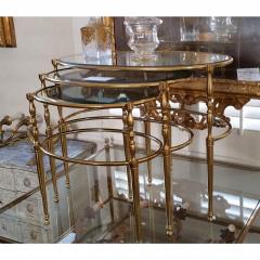 MID CENTURY BRASS OVAL NESTING TABLES - 795933
