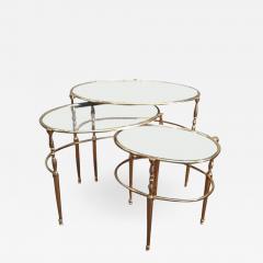 MID CENTURY BRASS OVAL NESTING TABLES - 798094