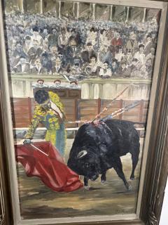 MID CENTURY BULL FIGHTING PAINTING - 4593022