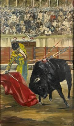 MID CENTURY BULL FIGHTING PAINTING - 4594705