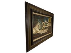 MID CENTURY CUBIST STILL LIFE OF BOWL WITH FIGS SIGNED - 4649143