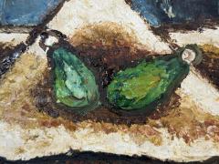 MID CENTURY CUBIST STILL LIFE OF BOWL WITH FIGS SIGNED - 4649149
