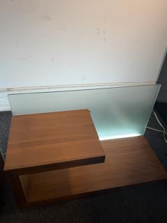 MID CENTURY DANISH MODERN TEAK AND FROSTED GLASS ILLUMINATED TABLES - 4285730