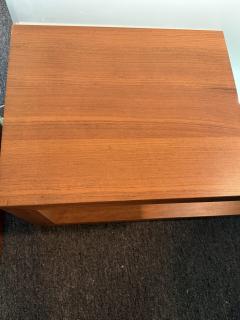 MID CENTURY DANISH MODERN TEAK AND FROSTED GLASS ILLUMINATED TABLES - 4285731