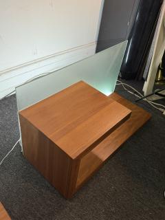 MID CENTURY DANISH MODERN TEAK AND FROSTED GLASS ILLUMINATED TABLES - 4285736