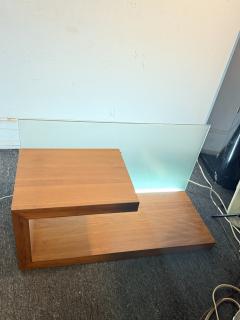 MID CENTURY DANISH MODERN TEAK AND FROSTED GLASS ILLUMINATED TABLES - 4285737