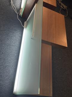 MID CENTURY DANISH MODERN TEAK AND FROSTED GLASS ILLUMINATED TABLES - 4285738