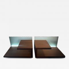 MID CENTURY DANISH MODERN TEAK AND FROSTED GLASS ILLUMINATED TABLES - 4288166