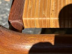 MID CENTURY DANISH MODERN TEAK WITH RATTAN SHELF TABLE - 4335252