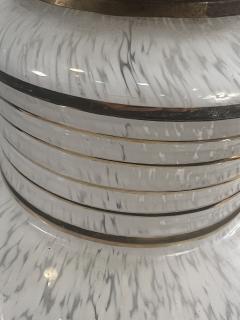 MID CENTURY FRENCH WHITE MOTTLED GLASS AND GOLD RINGED GLASS LAMPS - 4140607