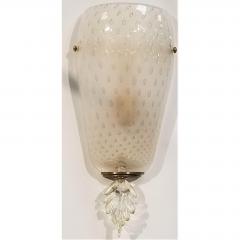 MID CENTURY GOLD INCLUSION BUBBLE MURANO GLASS SCONCES 2 PAIRS - 792637