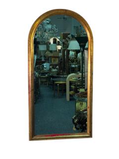 MID CENTURY GOLD LEAFED WOODEN FRAMED ROUNDED ARCHED MIRROR - 4409968