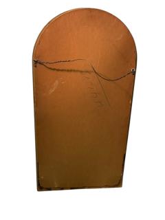 MID CENTURY GOLD LEAFED WOODEN FRAMED ROUNDED ARCHED MIRROR - 4409971