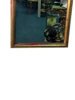 MID CENTURY GOLD LEAFED WOODEN FRAMED ROUNDED ARCHED MIRROR - 4409972