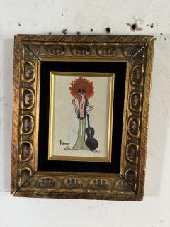 MID CENTURY HIPPY CLOWN WITH GUITAR PAINTING - 4323772