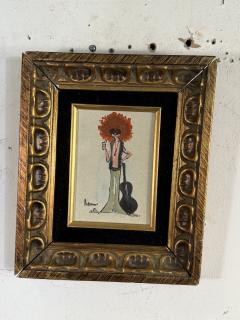 MID CENTURY HIPPY CLOWN WITH GUITAR PAINTING - 4323773