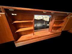 MID CENTURY ILLUMINATED SIX DRAWER WALNUT VANITY WITH SIDE PULL OUT MIRRORS - 4485565