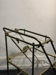 MID CENTURY ITALIAN BRASS AND GLASS TRIPLE TIER BAR CART - 4251400