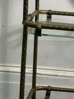 MID CENTURY ITALIAN BRASS AND GLASS TRIPLE TIER BAR CART - 4251407