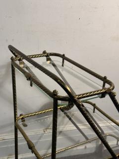 MID CENTURY ITALIAN BRASS AND GLASS TRIPLE TIER BAR CART - 4251408