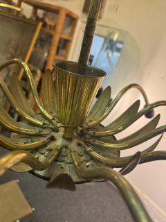 MID CENTURY ITALIAN BRASS BLACK FLOWER FORM 12 LIGHT SPUTNIK CHANDELIER - 4404109
