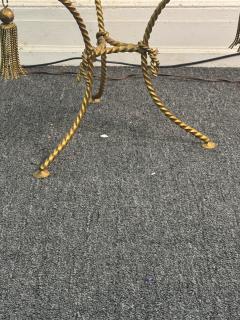MID CENTURY ITALIAN GILT METAL ROPE AND TASSLE THREE LEGGED SIDE TABLE - 4156689