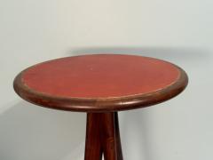 MID CENTURY ITALIAN LEATHER TOP AND SPLAYED WOOD TABLE - 4276154