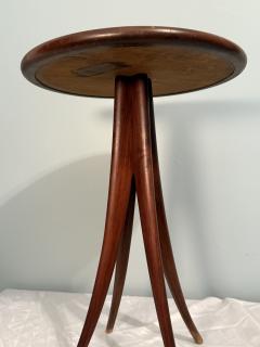 MID CENTURY ITALIAN LEATHER TOP AND SPLAYED WOOD TABLE - 4276156