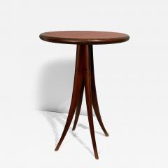 MID CENTURY ITALIAN LEATHER TOP AND SPLAYED WOOD TABLE - 4277163