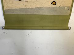 MID CENTURY JAPANESE RICE PAPER SCROLL OF A BOAT BUOY - 4637259
