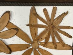 MID CENTURY LIVE EDGE WOOD FLOWER MURAL - 3165779