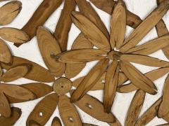 MID CENTURY LIVE EDGE WOOD FLOWER MURAL - 3165781