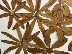 MID CENTURY LIVE EDGE WOOD FLOWER MURAL - 3165782